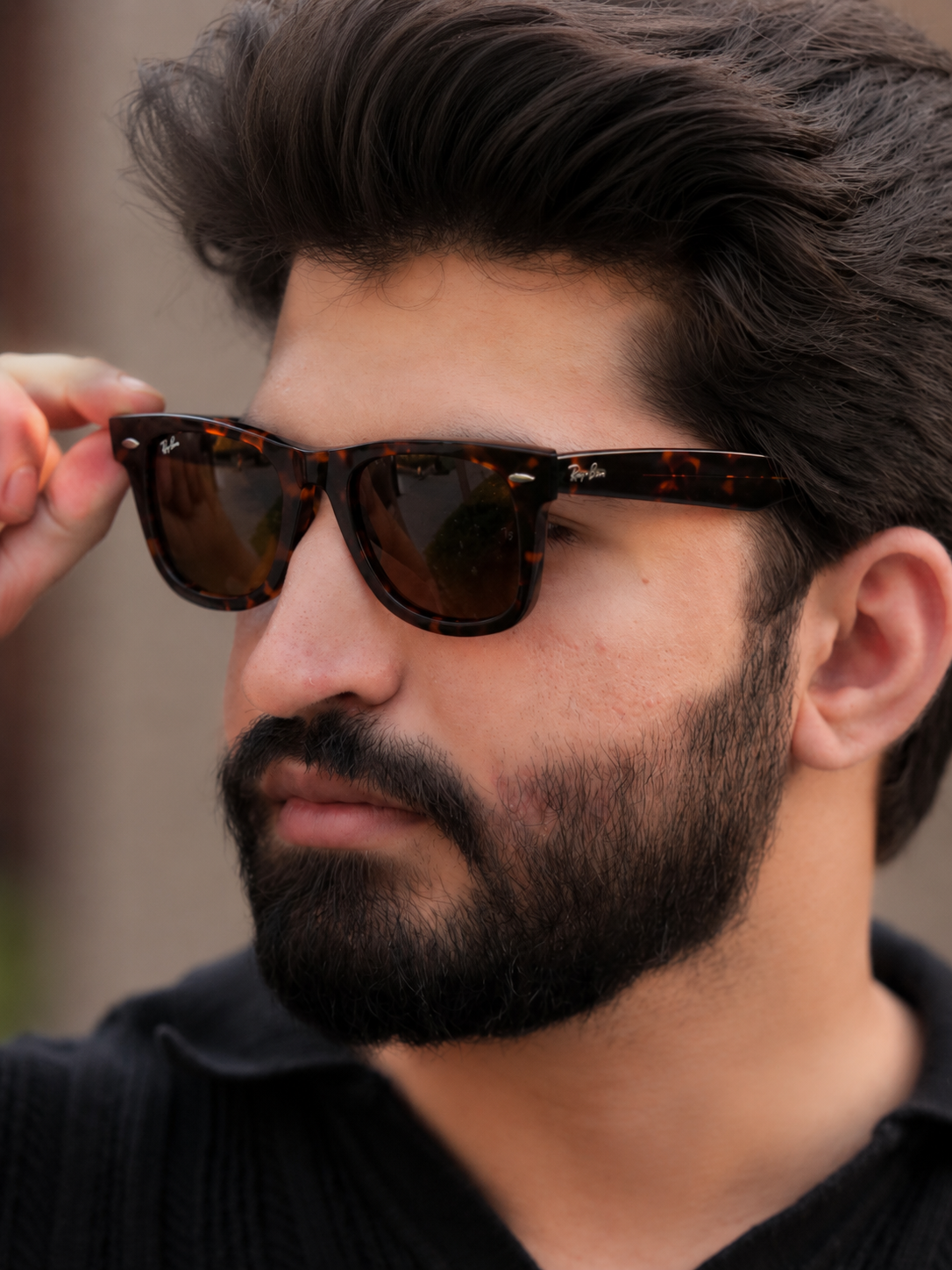 Ray-Ban Original Wayfarer RB2140 Tortoise – Flat Lay on Light Surface