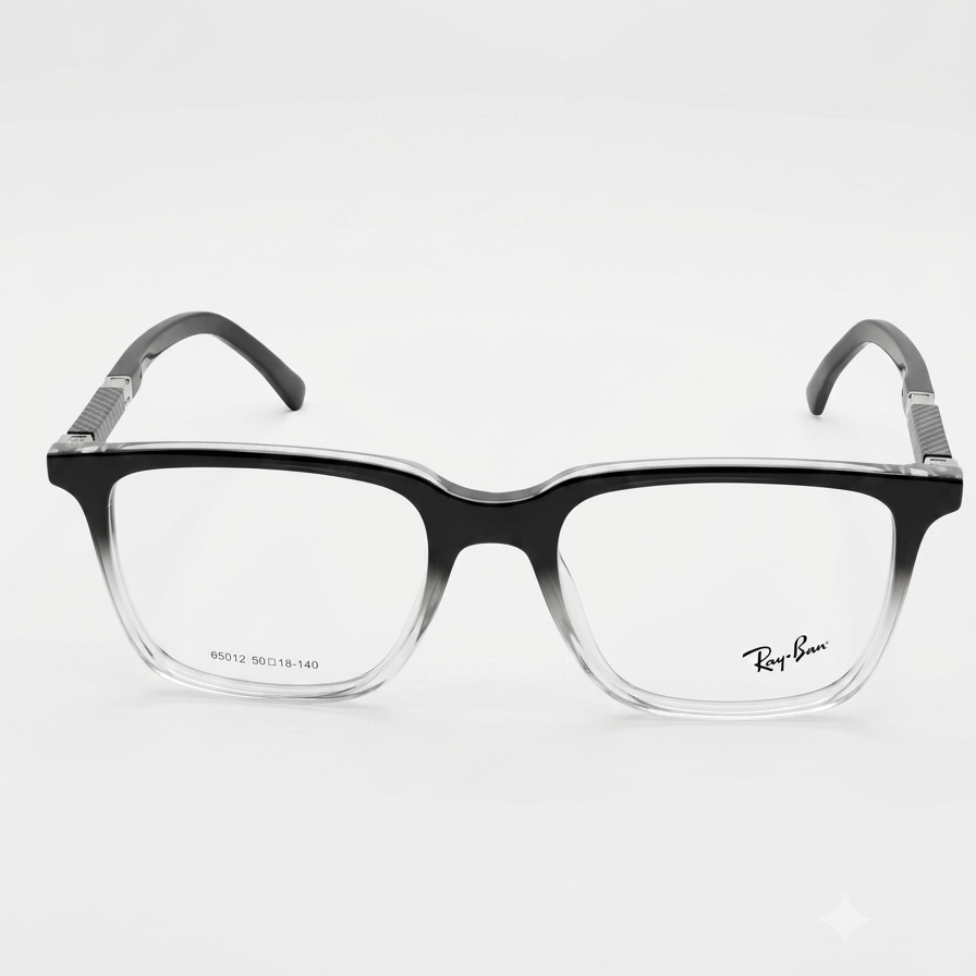 Ray-Ban 65012 Black Clear Gradient - Front View White Background