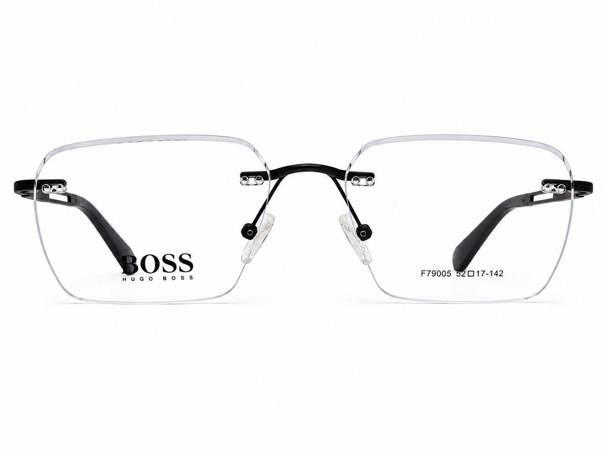 Hugo Boss F79005 Rimless Square - Front View White Background