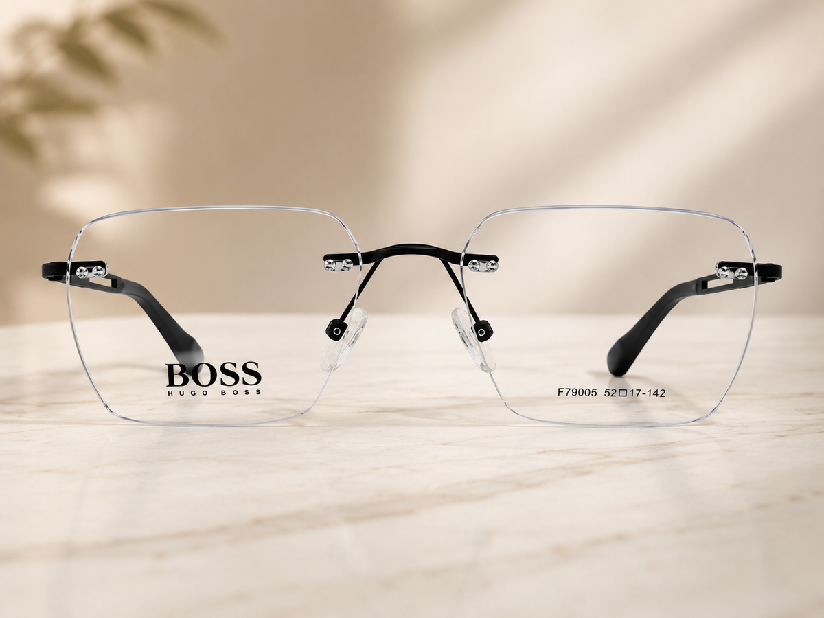 Hugo Boss F79005 Rimless Square - Lifestyle Front View Marble Surface