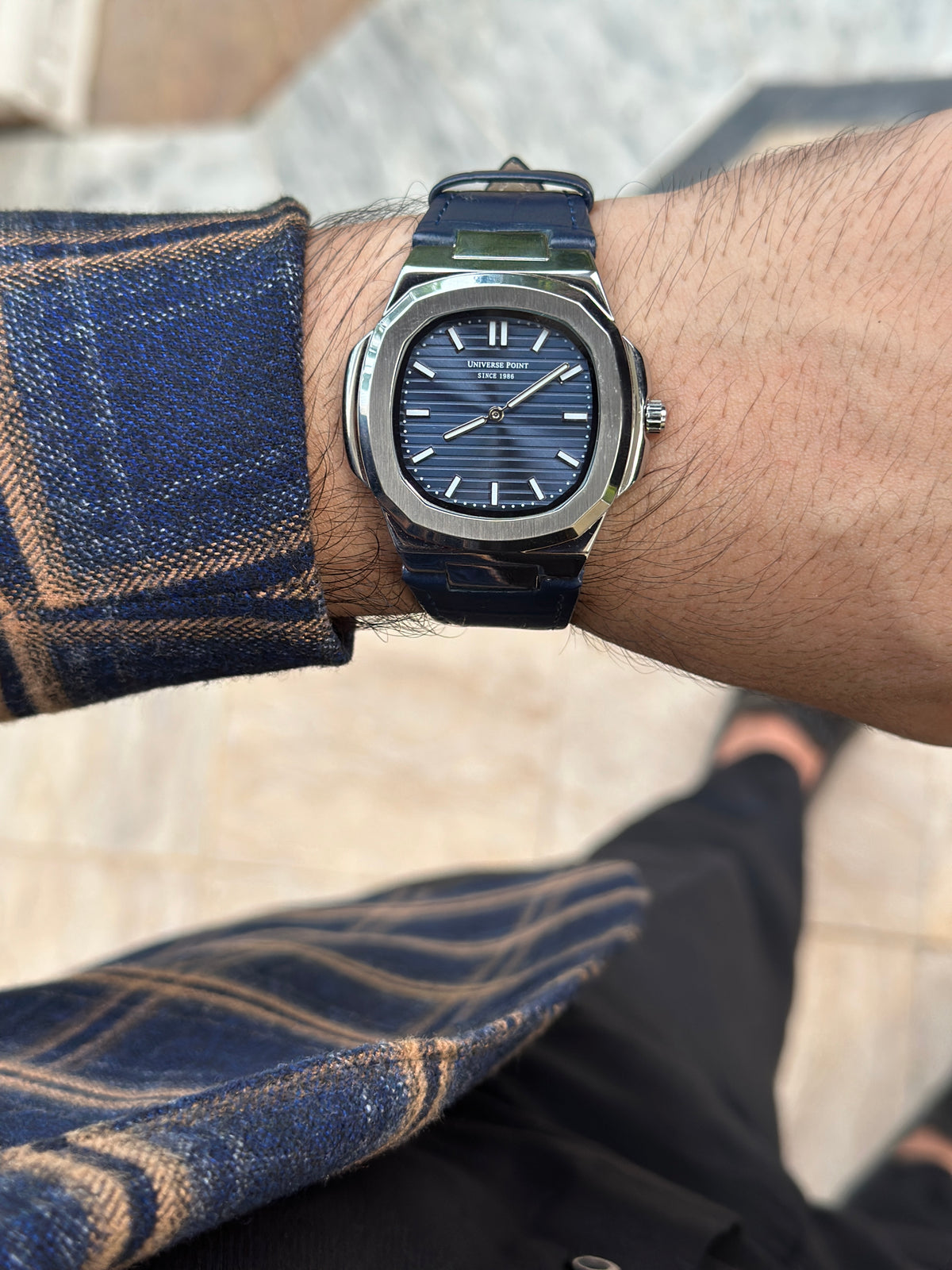 Silver Square Dial Men's Sports Watch