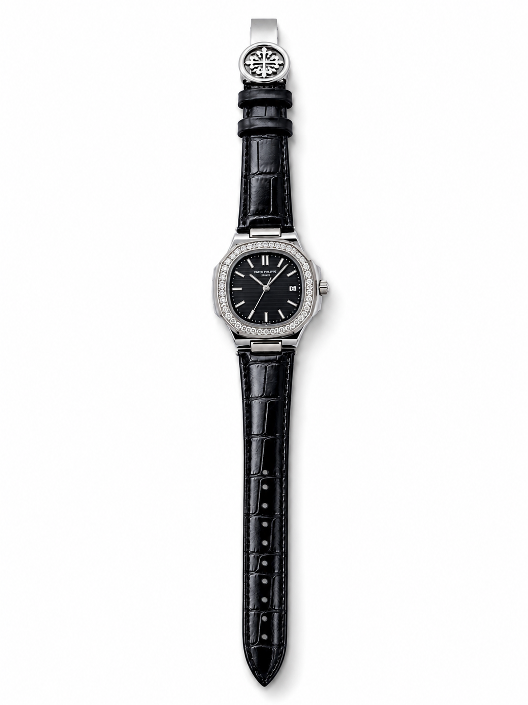 Patek Philippe Nautilus Ladies Diamond Bezel Watch - Front View