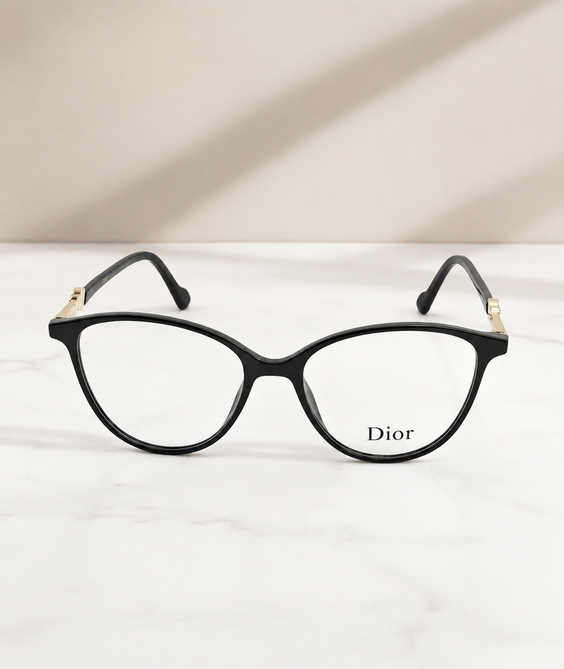 Dior Cat-Eye Eyeglasses Black Gold - Open Arms