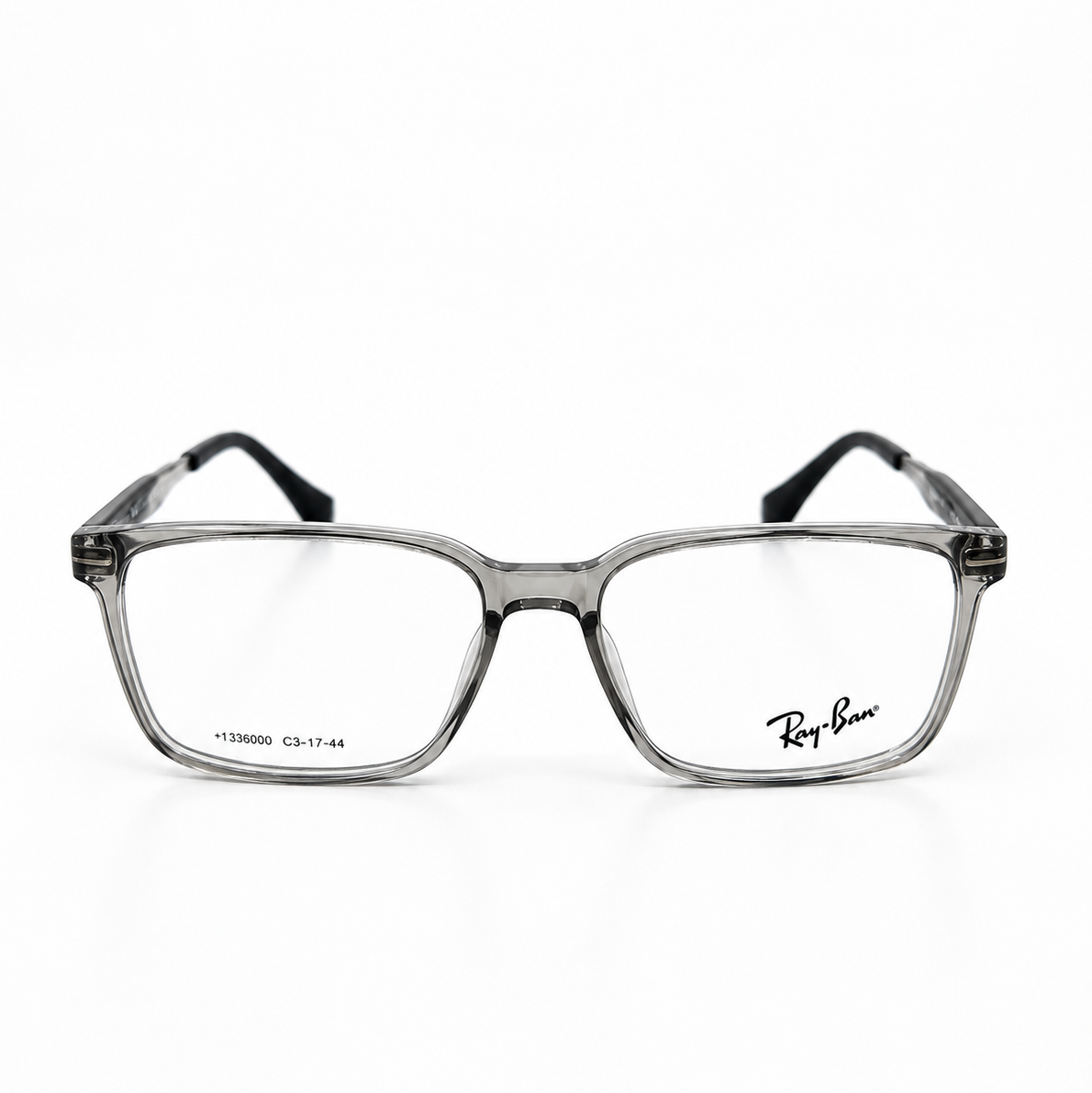 Ray-Ban Rectangular Eyeglasses Transparent Grey Black - 133600 Premium