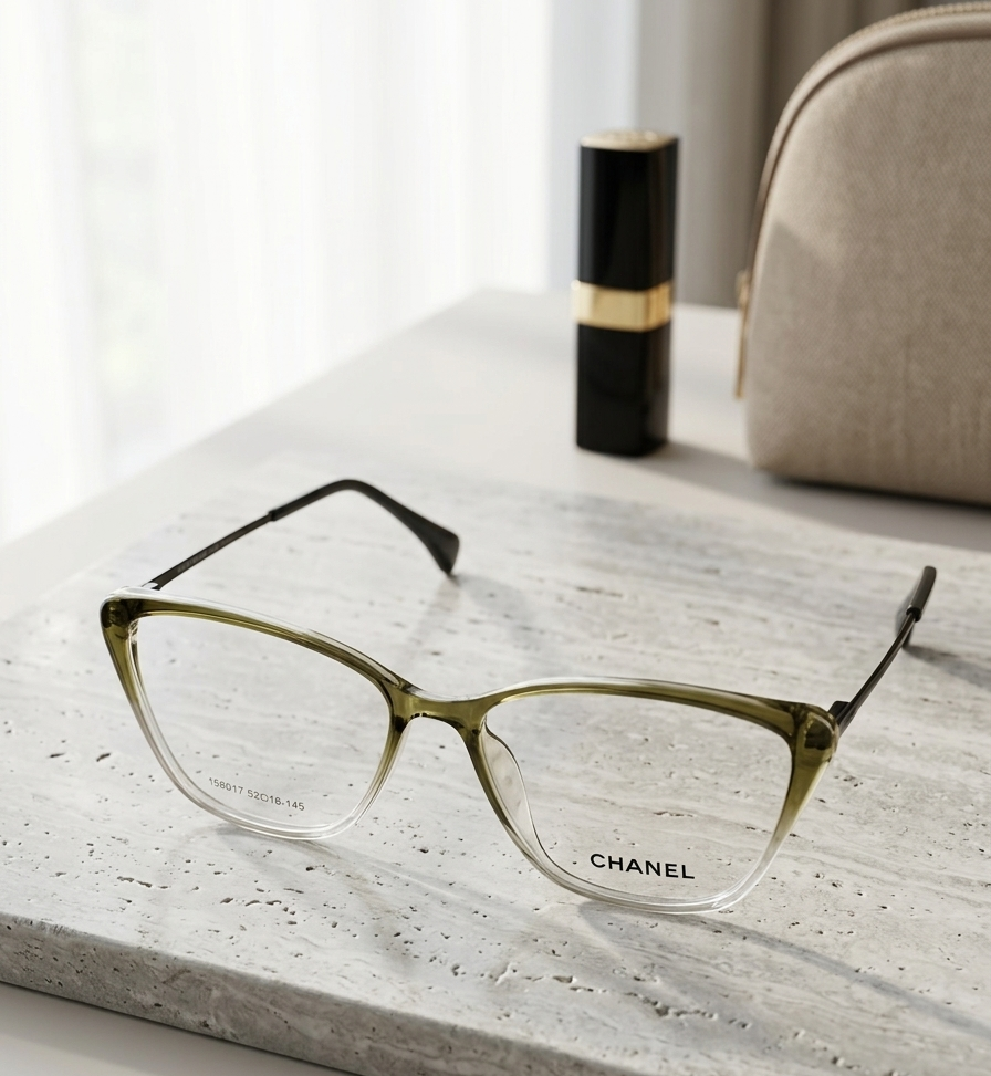 Chanel Cat-Eye Frames – Front View on White