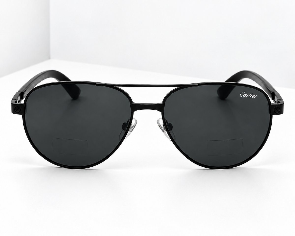 Cartier Aviator Sunglasses – Matte Black | Santos de Cartier