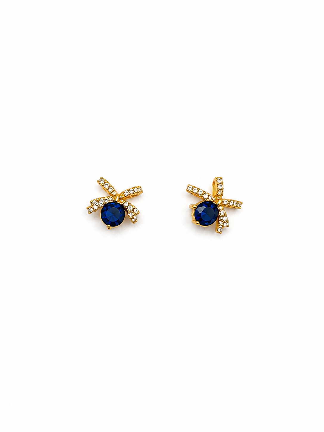 Crystal bow stud earrings additional view