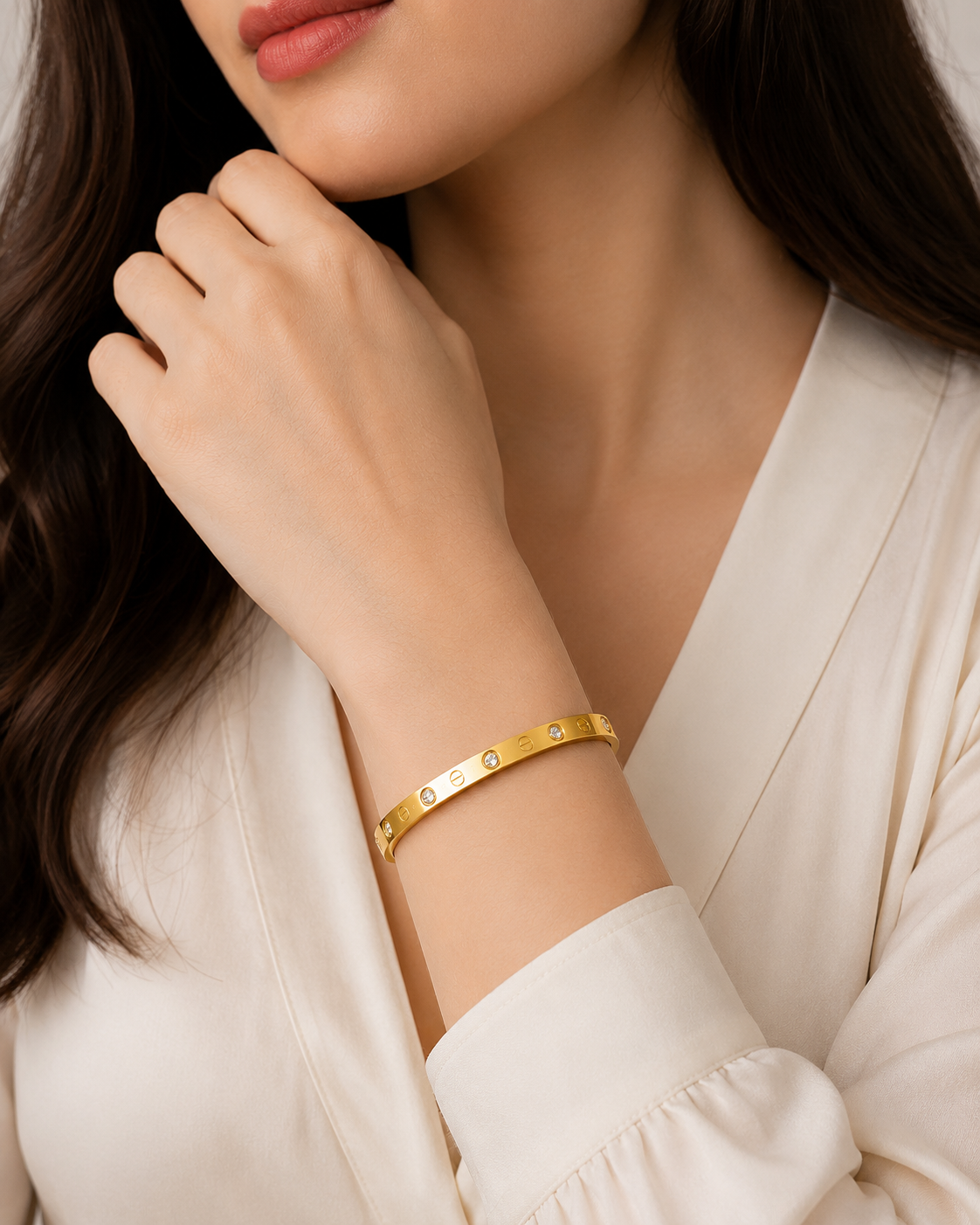 Gold Screw Cuff Women's Luxury Bangle