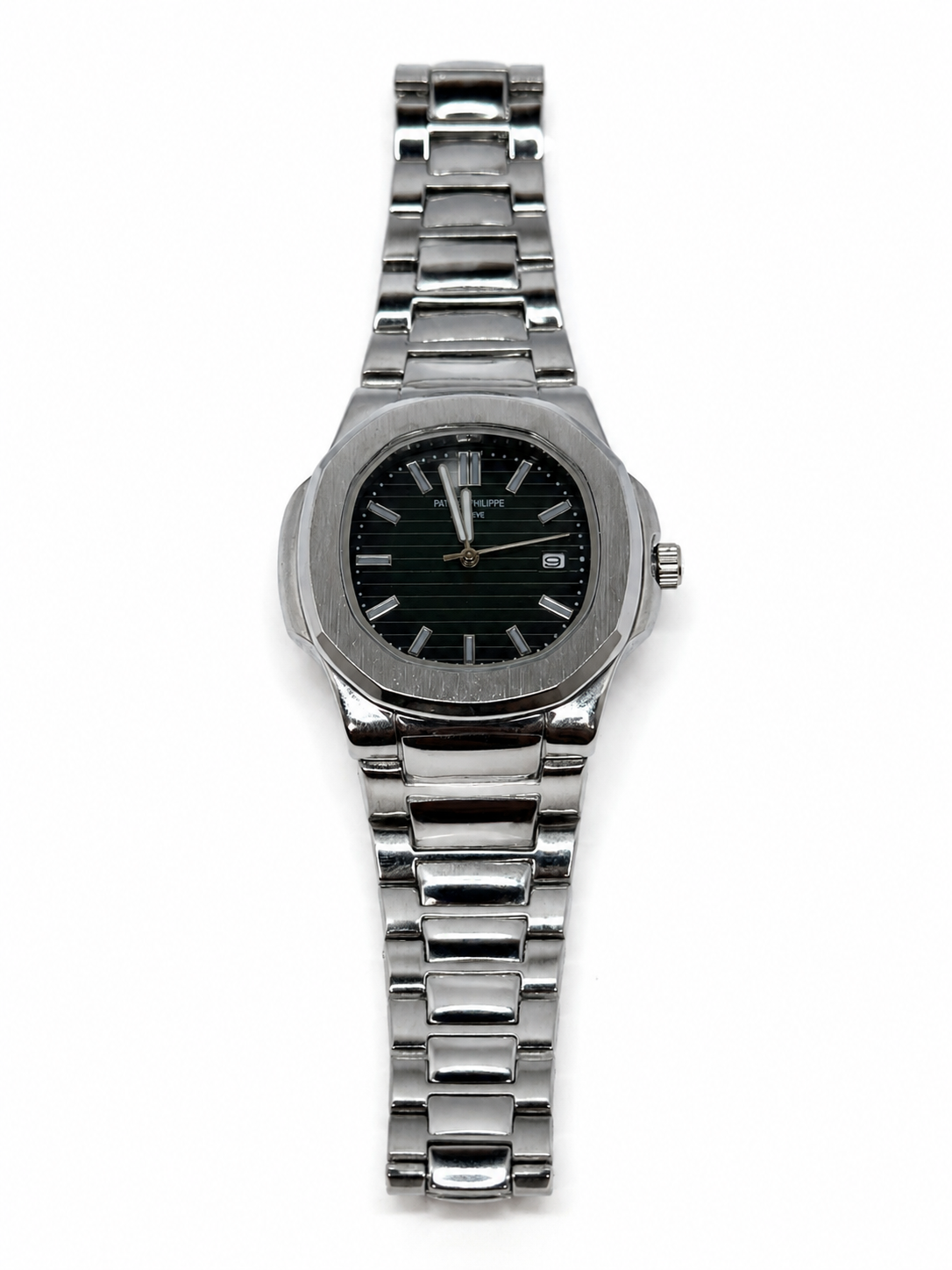 Patek Philippe Nautilus Black Dial Steel Watch