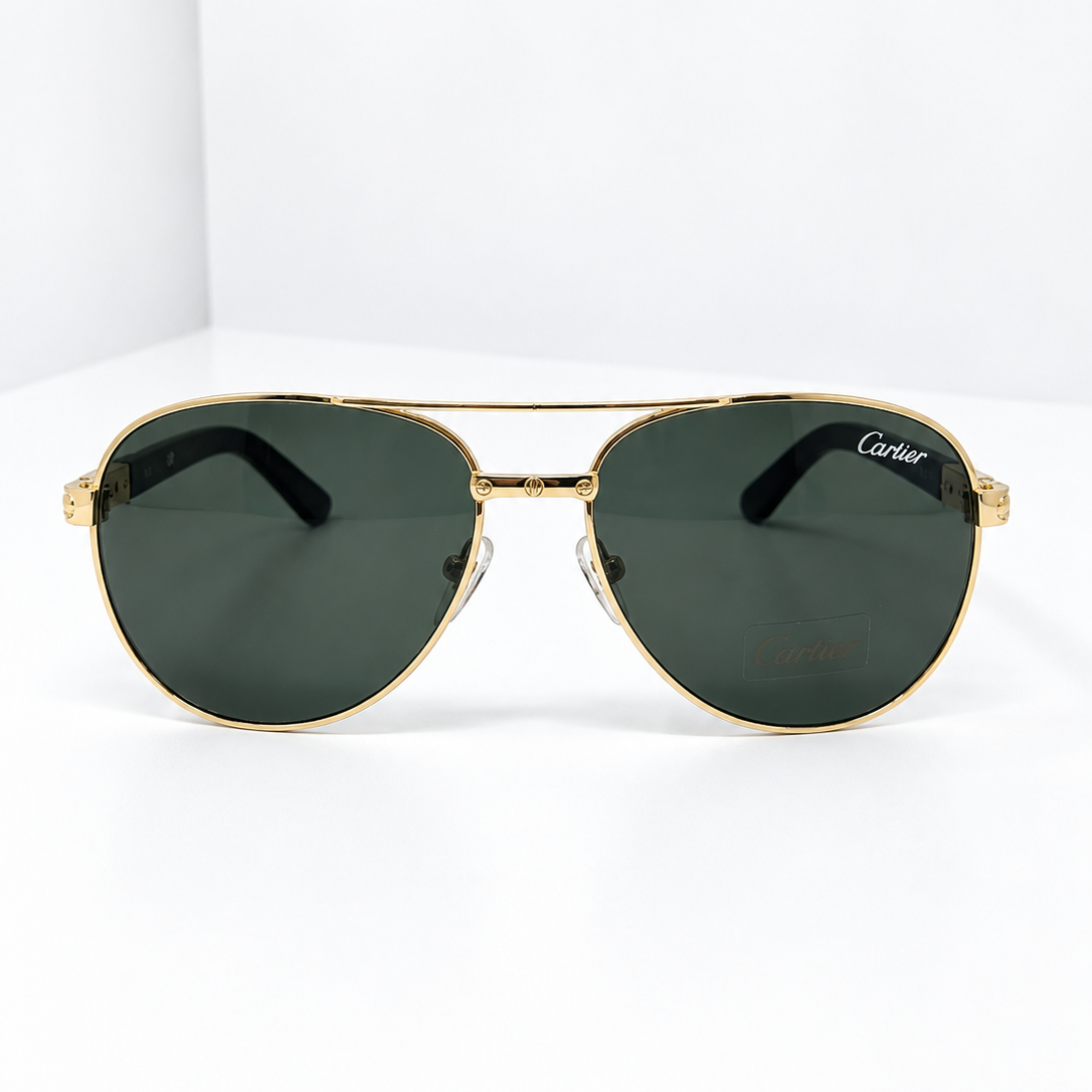 Cartier Aviator Sunglasses – Matte Black Frame | Dark Grey Lens